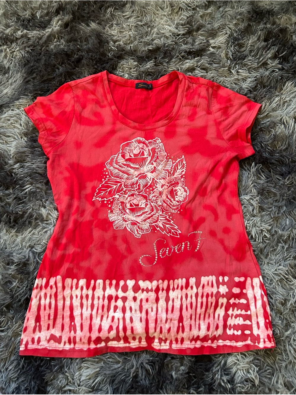 Seven7 Floral Tie-Dye Short Sleeve Tee